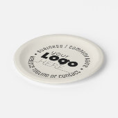 Aangepaste Logo Crest Ecru Ivoor 9" Paper Party Bo Papieren Bordje (Gekanteld)