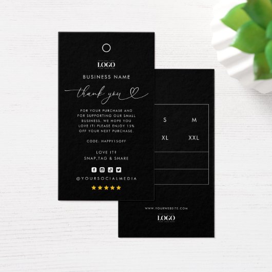 Aangepaste Logo Dank u Business Clothing Hang Labe Visitekaartje (Bureau)