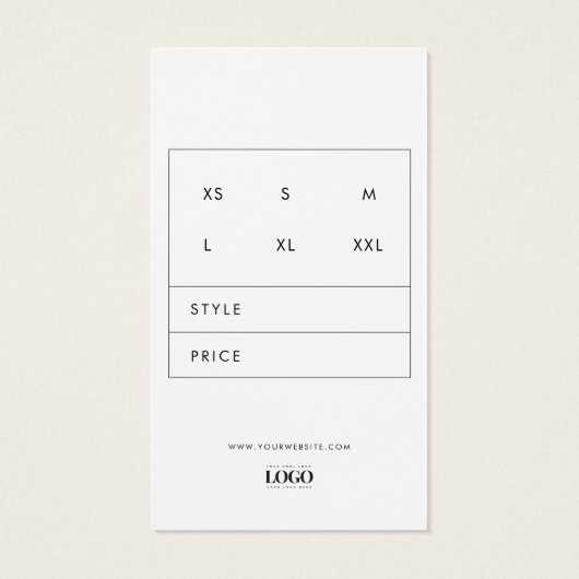Aangepaste Logo Dank u Business Clothing Hang Labe Visitekaartje (Achterkant)