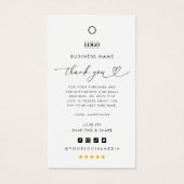 Aangepaste Logo Dank u Business Clothing Hang Labe Visitekaartje (Voorkant)