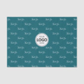 Aangepaste Logo Dank u Patroon Blauwgroen Tissuepapier (Voorkant)