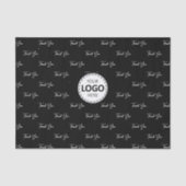 Aangepaste Logo Dank u Patroon Zwart Tissuepapier (Voorkant)