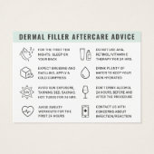 Aangepaste Logo Dermal Filler Aftercare Advice Kaa Visitekaartje (Achterkant)