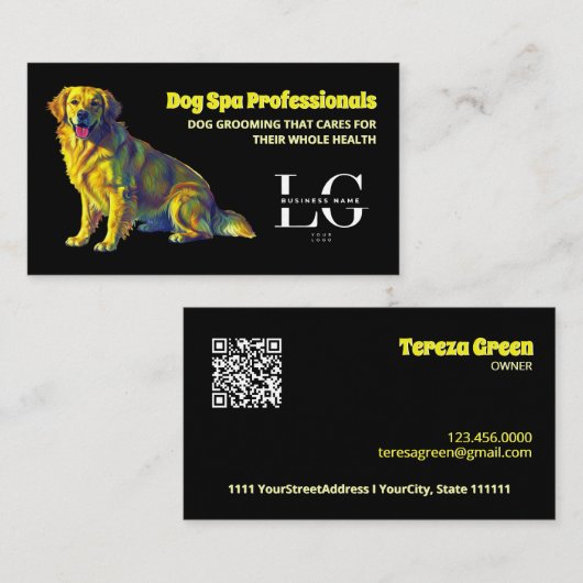 Aangepaste Logo Dog Services Pet Visitekaartje (Voorkant / Achterkant)