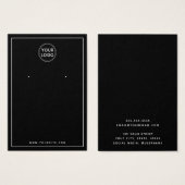 Aangepaste logo dunne rand zwarte oorkaart visitekaartje (Voorkant /achterkant)