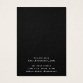 Aangepaste logo dunne rand zwarte oorkaart visitekaartje (Achterkant)