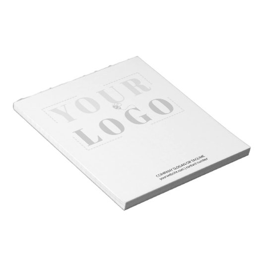 Aangepaste Logo, dunne zwarte en witte achtergrond Notitieblok (Schuin)