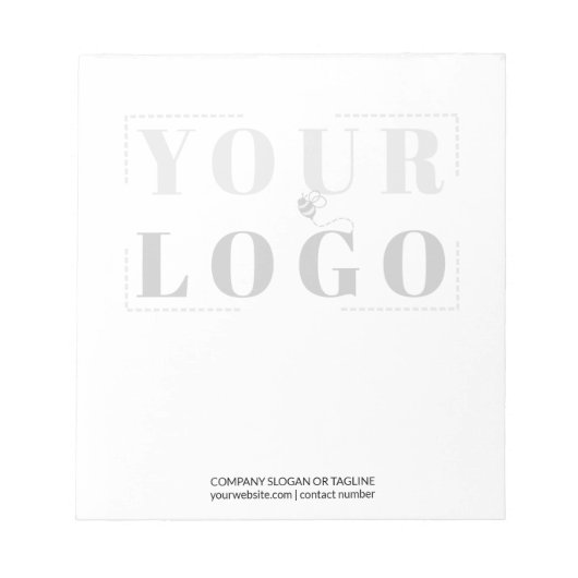 Aangepaste Logo, dunne zwarte en witte achtergrond Notitieblok (Voorkant)