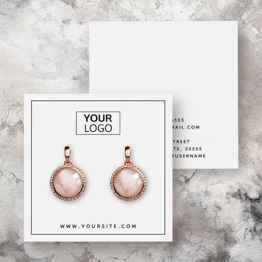 Aangepaste logo dunne, zwarte rand oormerkkaart vierkante visitekaartjes