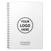 Aangepaste Logo Eenvoudig Bedrijfsbedrijf Wit Notitieboek (Voorkant)
