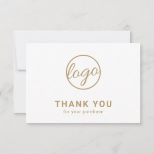 Aangepaste Logo Eenvoudig, elegant Gold Business Bedankkaart