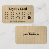 Aangepaste logo - Eenvoudig zwart kraftpapier Klantenkaartje (Voorkant / Achterkant)