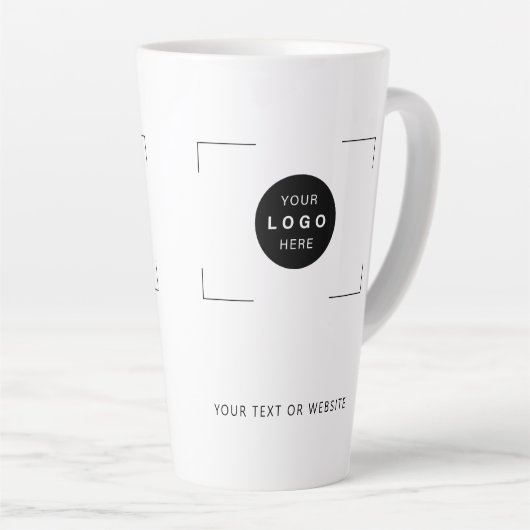 Aangepaste logo eenvoudige bedrijfsbranding latte mok (Rechterhoek)