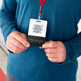 Aangepaste Logo Eenvoudige Modern Zwart Wit Titel  Badge