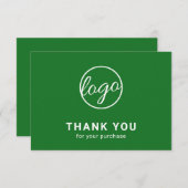 Aangepaste Logo eenvoudige, moderne groene bedrijv Bedankkaart (Voorkant / Achterkant)