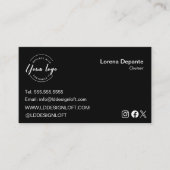 Aangepaste Logo Eenvoudige moderne minimalistische Visitekaartje (Voorkant)