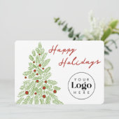 Aangepaste logo eenvoudige zakelijke kerstkaart (Staand voorkant)