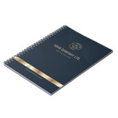Aangepaste Logo Elegant Blauw Goud Notitieboek (Linkerzijde)