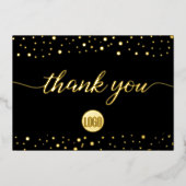 Aangepaste Logo Elegant Gold Black Business Hartel Folie Uitnodiging (Voorkant)