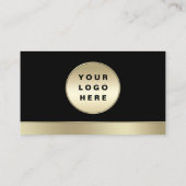 Aangepaste Logo Elegant Zwart Goud Foto Visitekaartje (Achterkant)