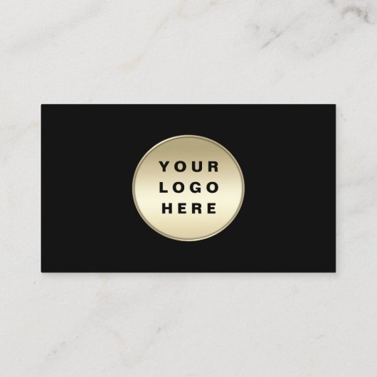 Aangepaste Logo Elegant Zwart Goud QR Code Visitekaartje (Achterkant)