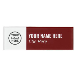 Aangepaste Logo Elegante Bourgondische Witte Magne Naambadge