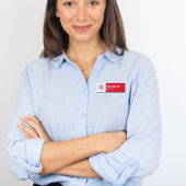 Aangepaste Logo Elegante Donkerroze Witte Magneet  Naambadge