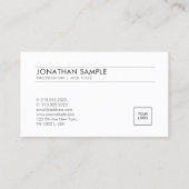 Aangepaste Logo elegante moderne, eenvoudige Sjabl Visitekaartje (Achterkant)