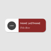 Aangepaste Logo Elegante Navy Red White Magnet Tit Naamplaatje (Voorkant)