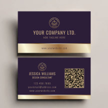 Aangepaste Logo Elegante Paarse Gouden QR Code