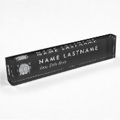 Aangepaste Logo elegante zwarte desk Naambordje