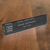 Aangepaste Logo elegante zwarte desk Naambordje (Zijkant)
