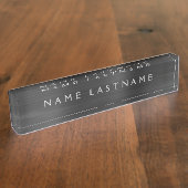 Aangepaste Logo elegante zwarte desktop Naambordje (Zijkant)