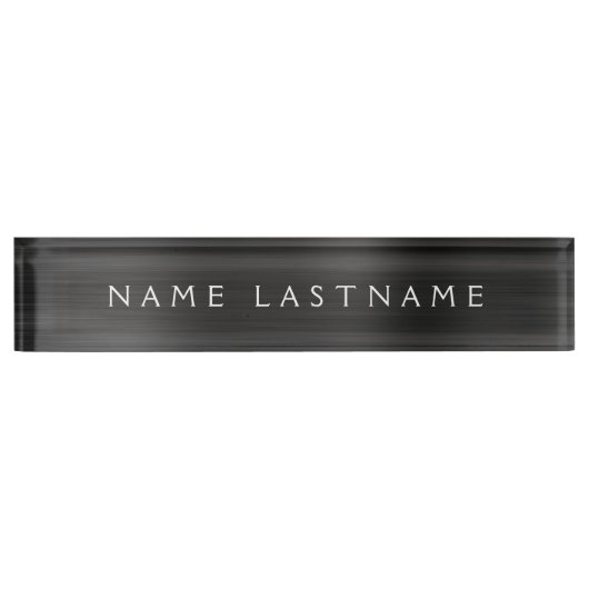 Aangepaste Logo elegante zwarte desktop Naambordje (Voorkant)