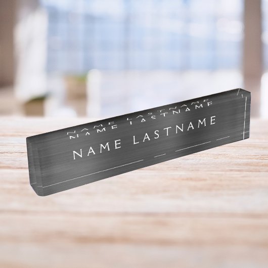 Aangepaste Logo elegante zwarte desktop Naambordje