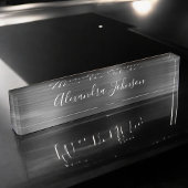 Aangepaste Logo elegante zwarte desktop Naambordje