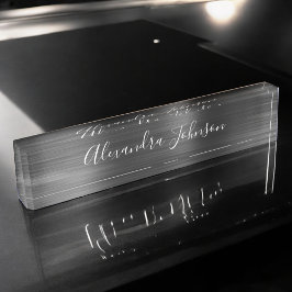 Aangepaste Logo elegante zwarte desktop Naambordje