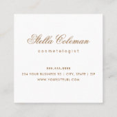 Aangepaste logo elke kleur rand elegant minimalist vierkante visitekaartje (Achterkant)