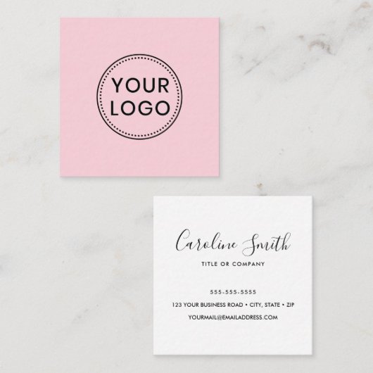 Aangepaste logo, elke kleur, vierkante visitekaart vierkante visitekaartje (Voorkant / Achterkant)