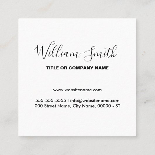 Aangepaste logo, elke kleur, vierkante visitekaart vierkante visitekaartje (Achterkant)