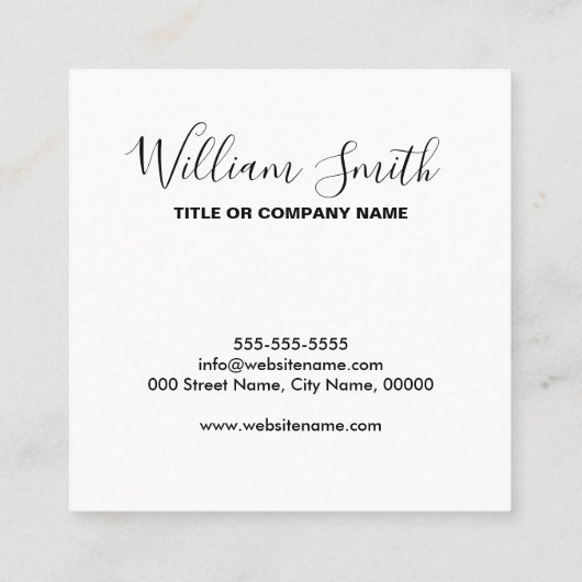 Aangepaste logo, elke kleur, vierkante visitekaart vierkante visitekaartje (Achterkant)