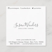 Aangepaste logo, elke kleur, vierkante visitekaart visitekaartje (Achterkant)