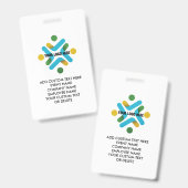 Aangepaste Logo en aangepaste tekstgebeurtenissen  Badge (Voor- en achterkant)