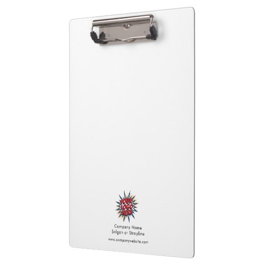 Aangepaste Logo en bedrijfsgegevens wit klembord