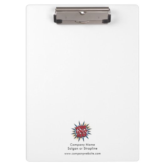 Aangepaste Logo en bedrijfsgegevens wit klembord (Voorkant)