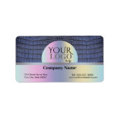 Aangepaste Logo- en bedrijfsnaam Cobalt Alligator Etiket (Voorkant)