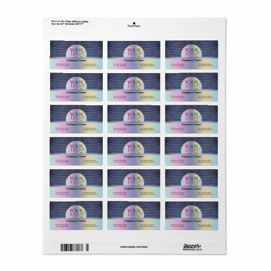 Aangepaste Logo- en bedrijfsnaam Cobalt Alligator Etiket (Full Sheet)