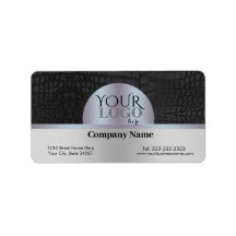 Aangepaste Logo en bedrijfsnaam Faux Black Crocodi