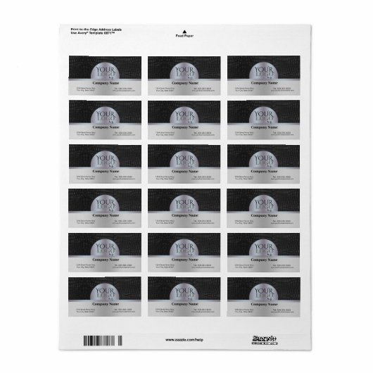 Aangepaste Logo en bedrijfsnaam Faux Black Crocodi Etiket (Full Sheet)