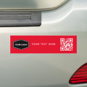 Aangepaste Logo en Business QR Code Promotie Rood Bumpersticker (Op auto)